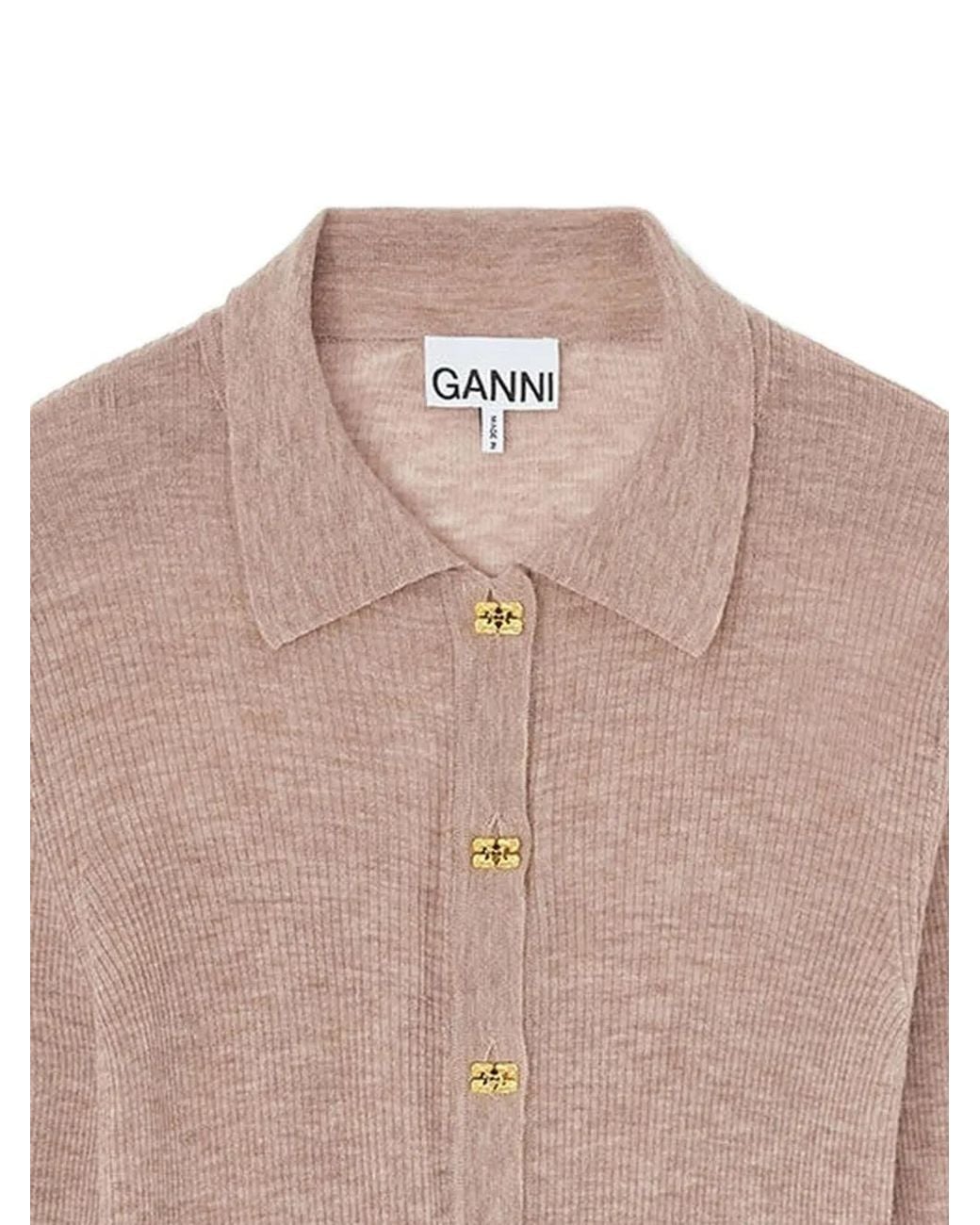 Ganni Pink Polo Shirt