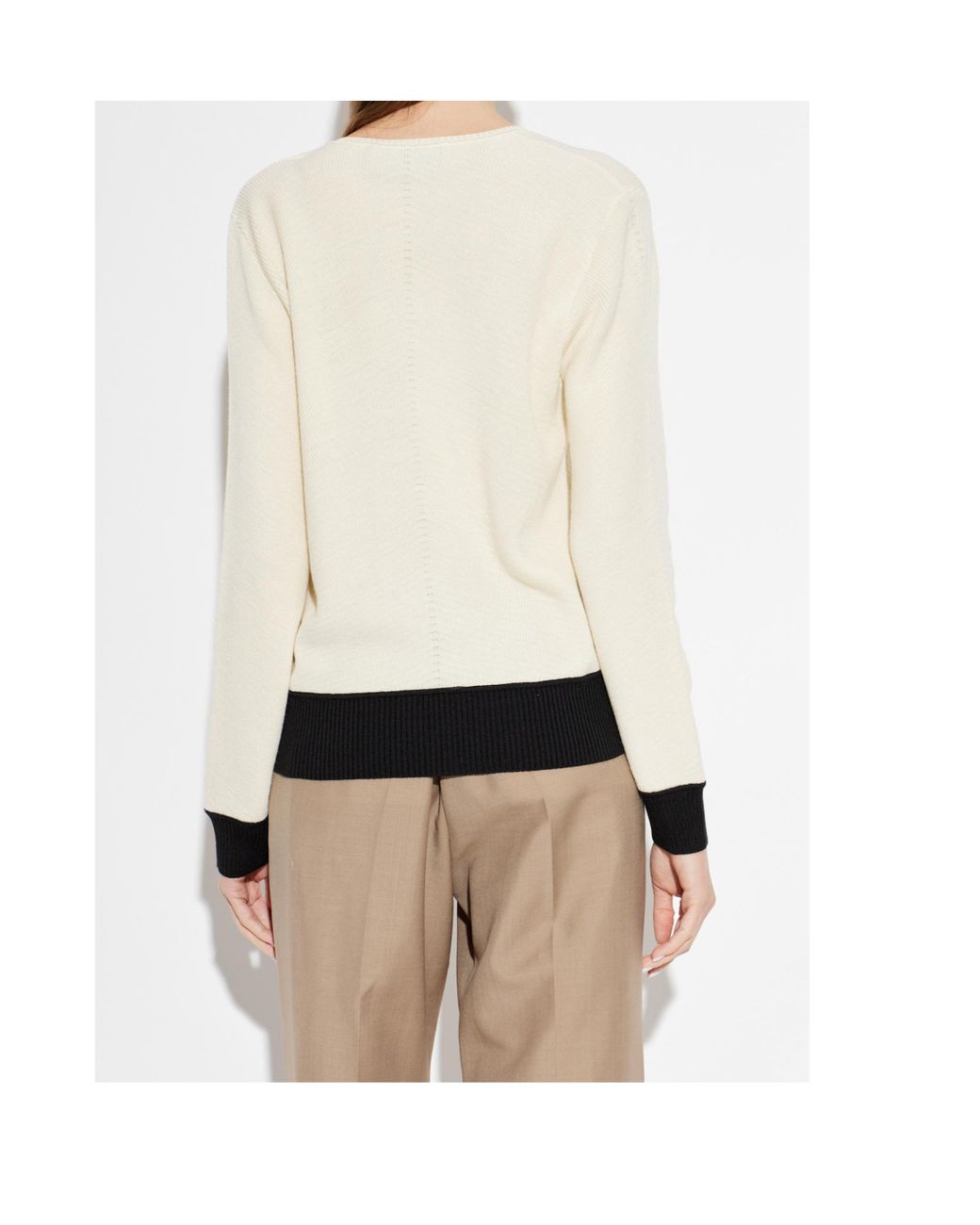 Valentino White Vlogo Signature V-Neck Jumper