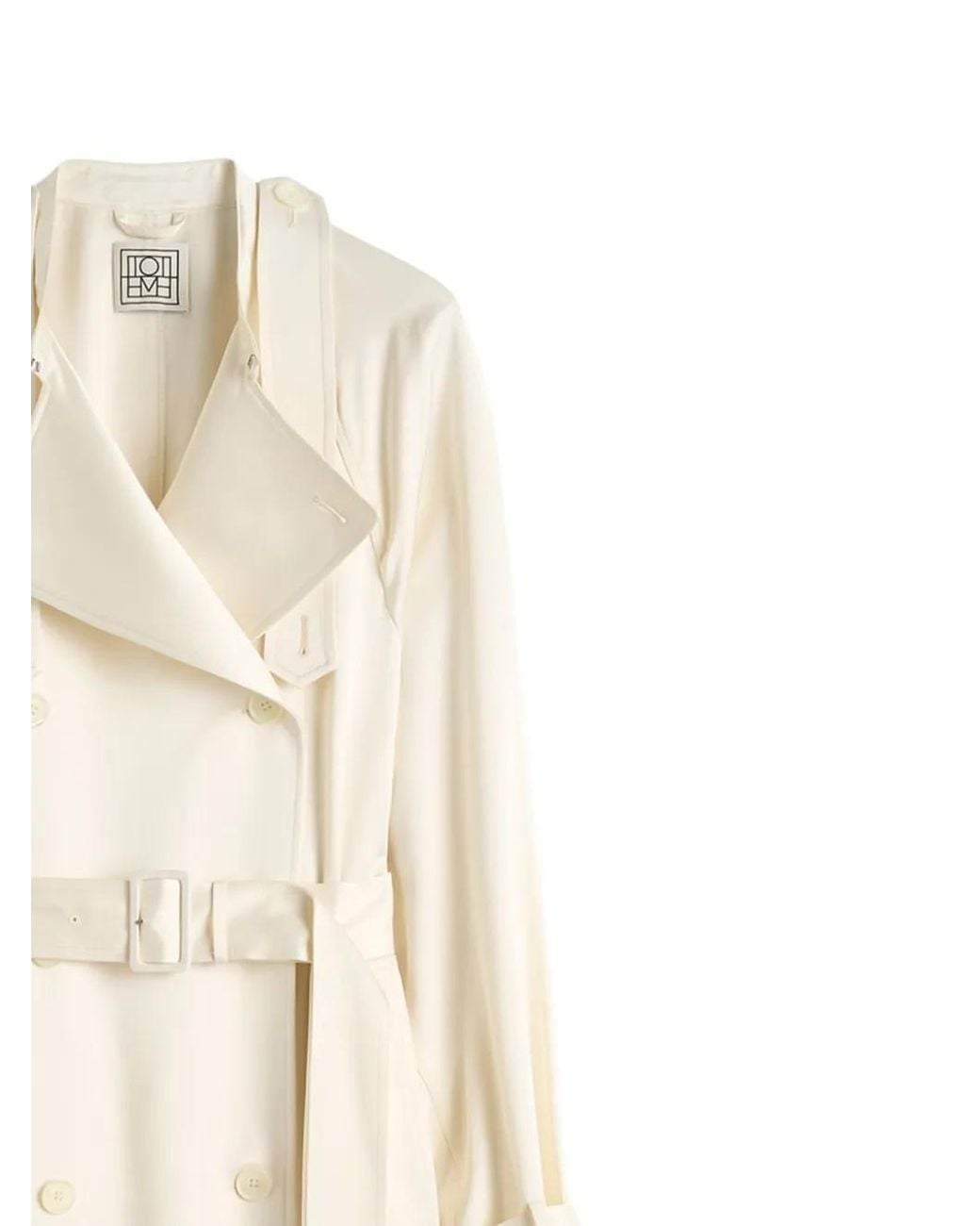 Totême  Natural Totême Double Breasted Belted Trench Coat