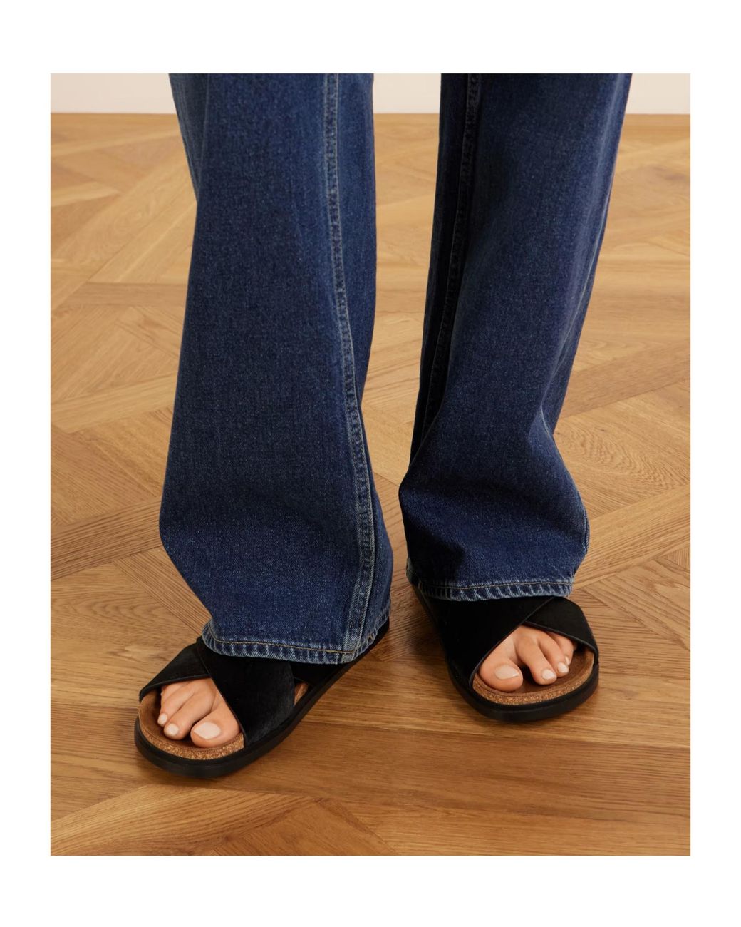 The Row Black Cross-Strap Sandals