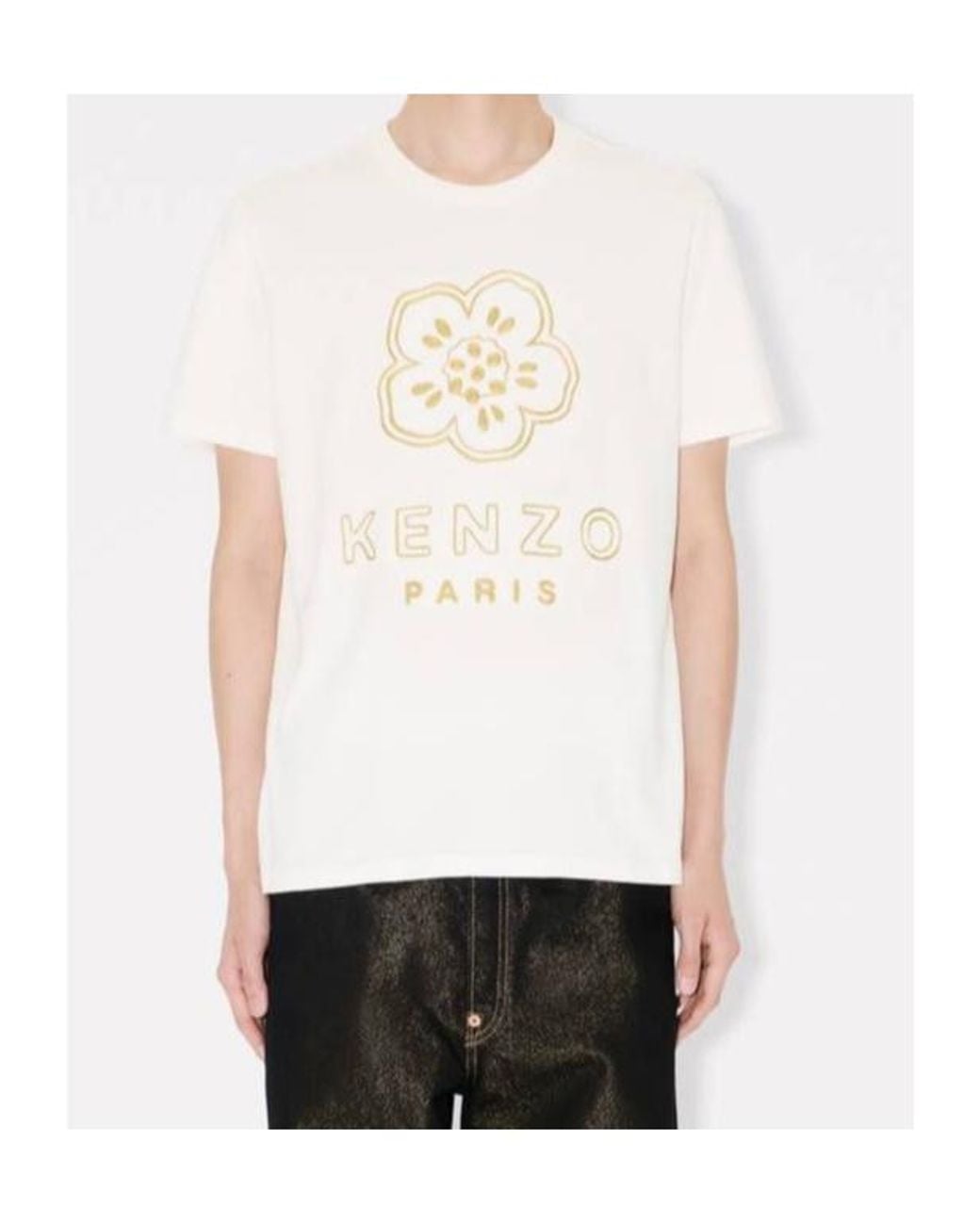 KENZO White 'Boke Flower' Embroidered Slim T-Shirt for men