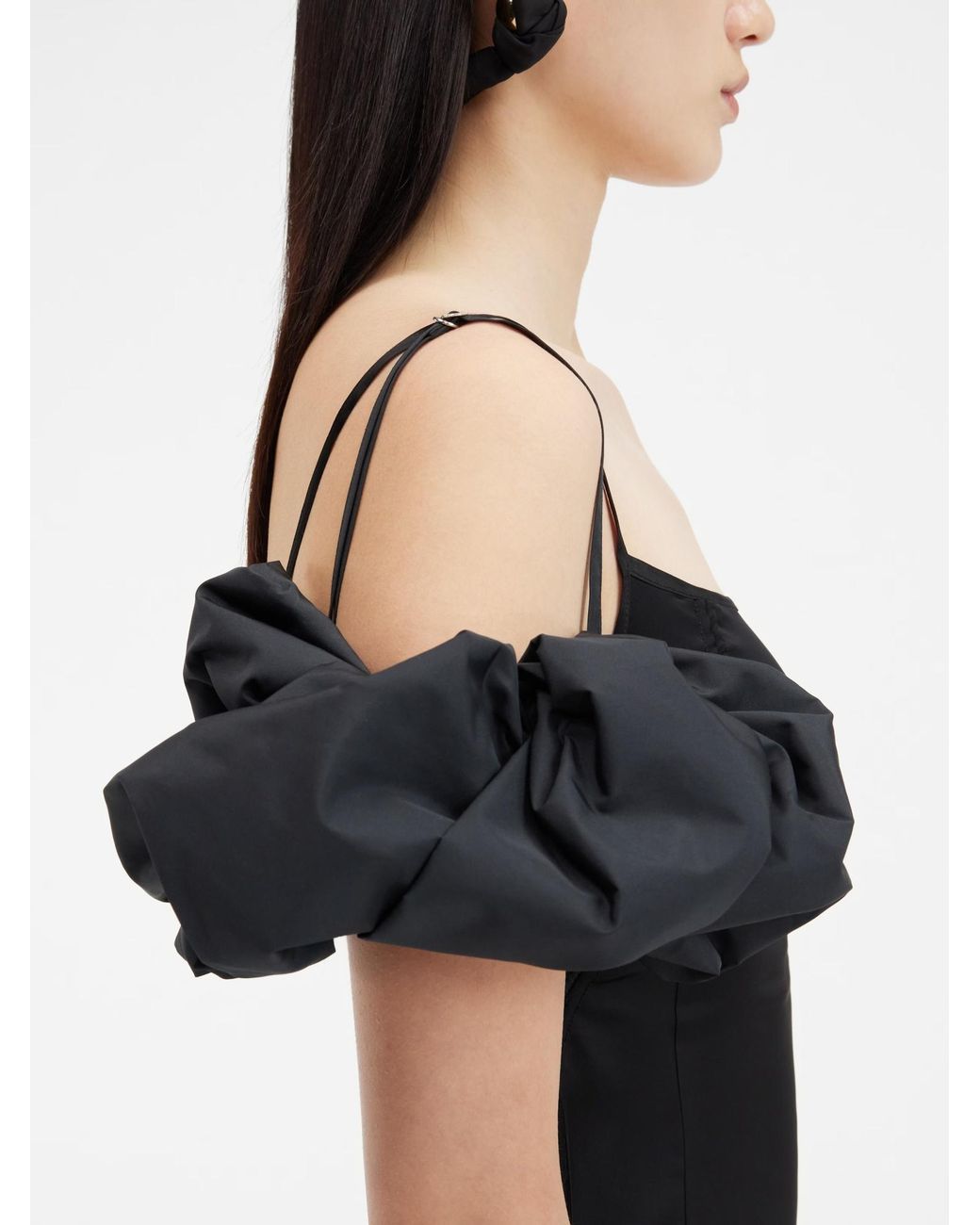 Jacquemus Black Bubble Sleeve Dress