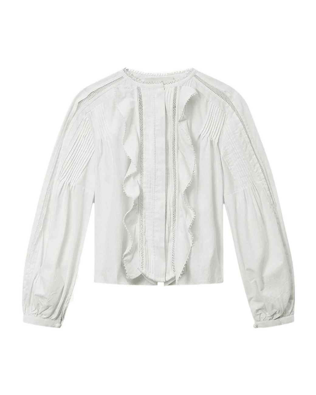 Isabel Marant White Cubraly Ruffled Shirt