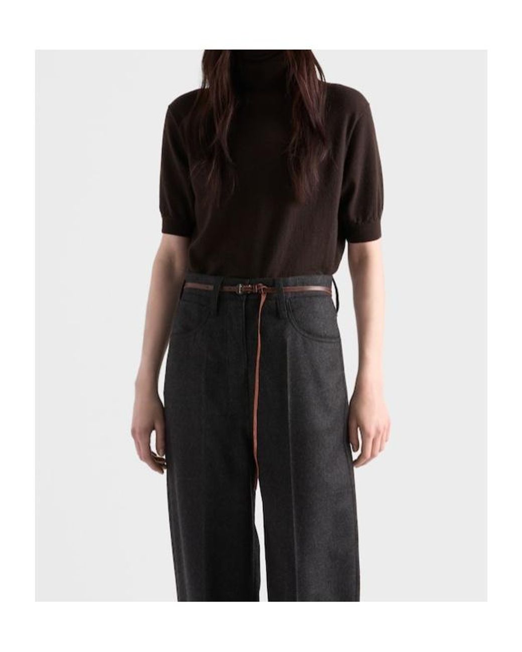 Prada Black Turtleneck Short-Sleeved Jumper