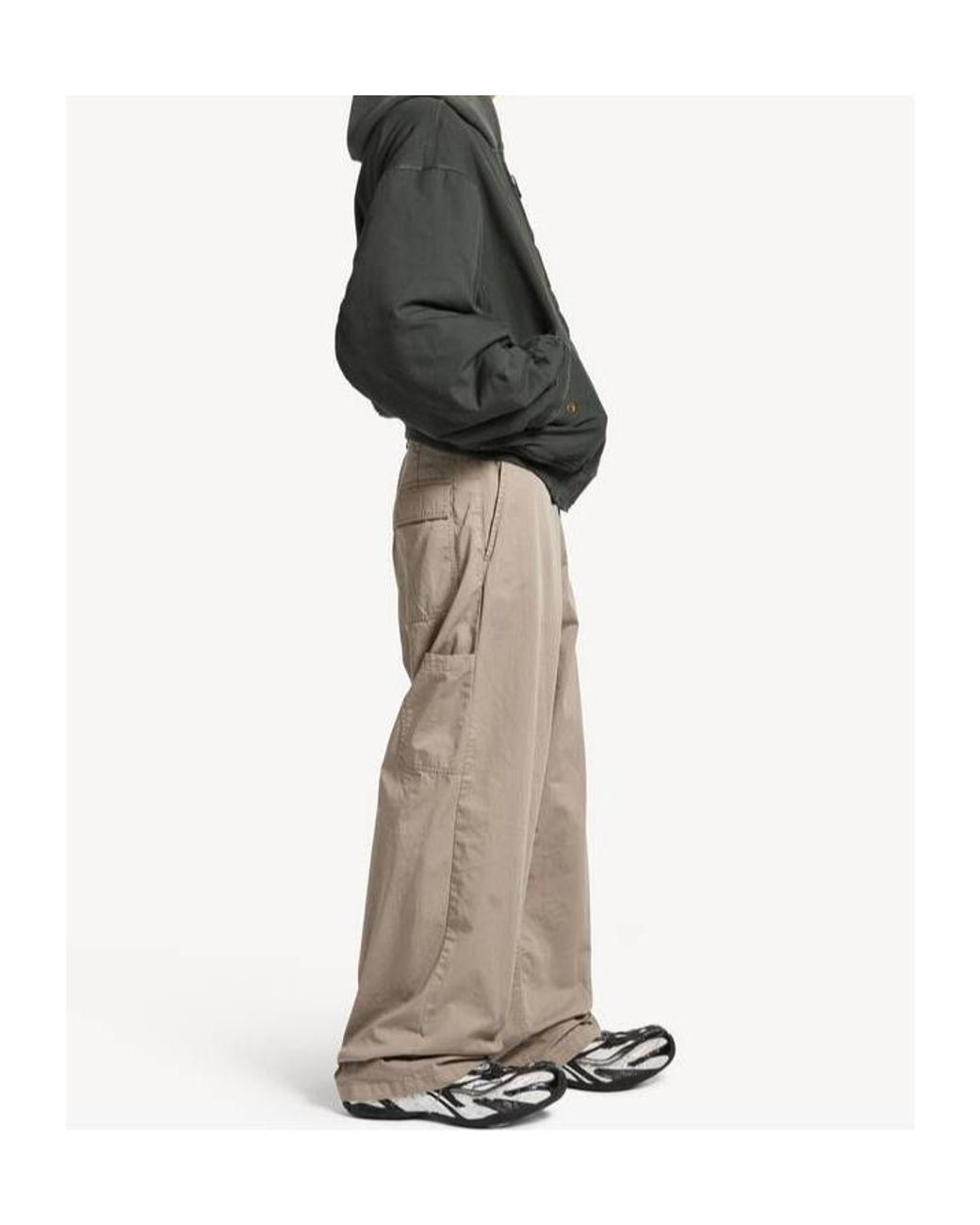 Balenciaga Gray Hooded Standard Bomber Jacket for men