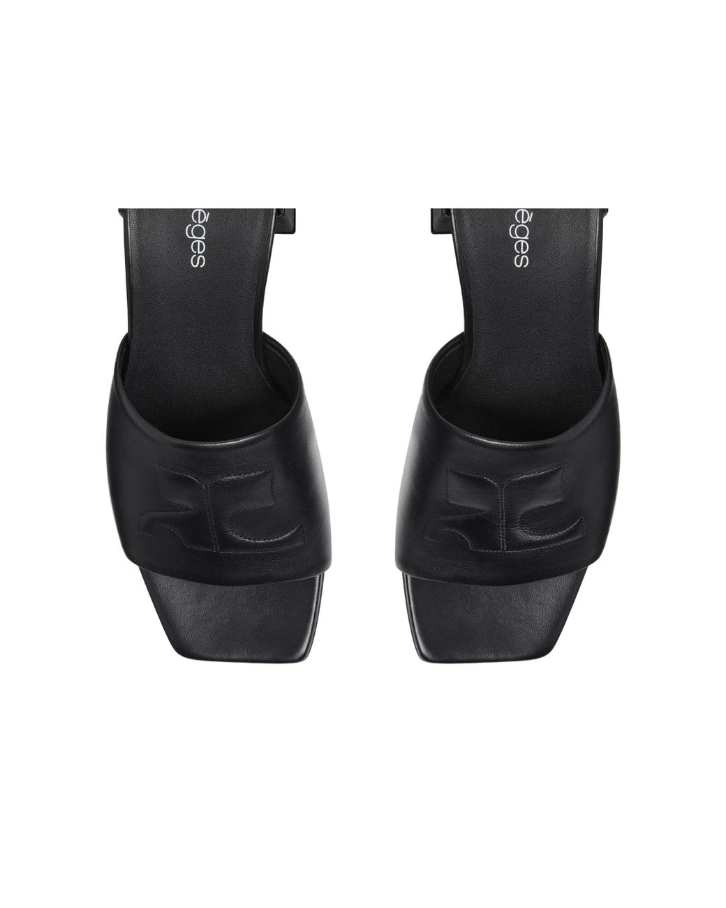 Courreges Black Courrèges Shadow Open-Toe Mules