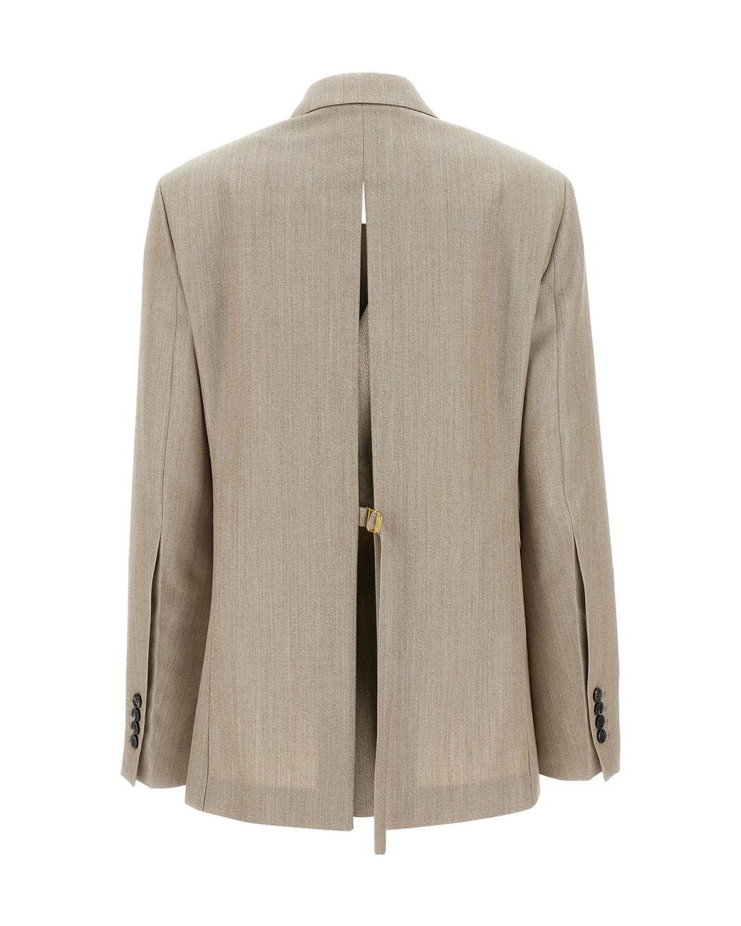AMI Natural Double-Breasted Split Blazer