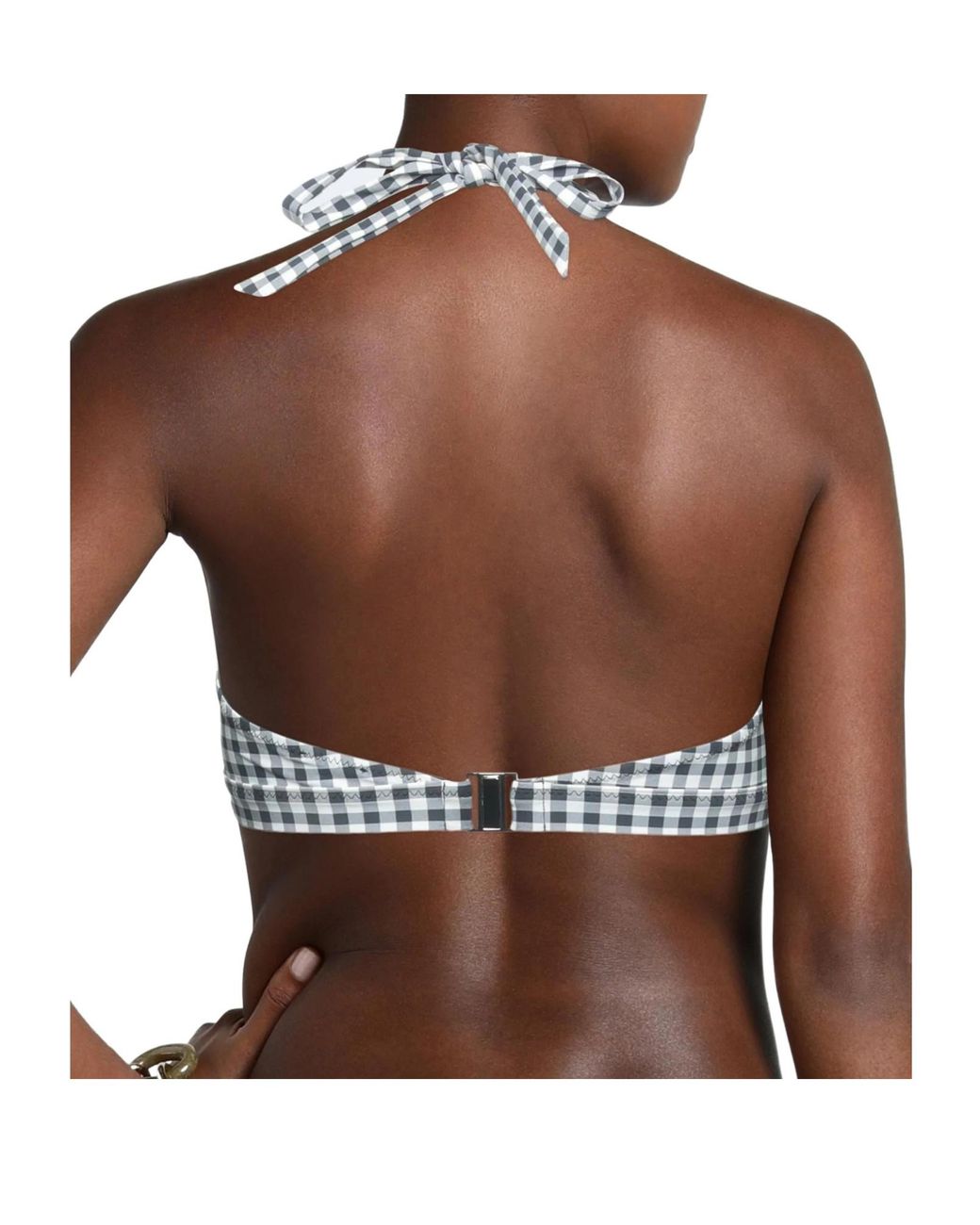 Ganni Black Checkered Bikinis