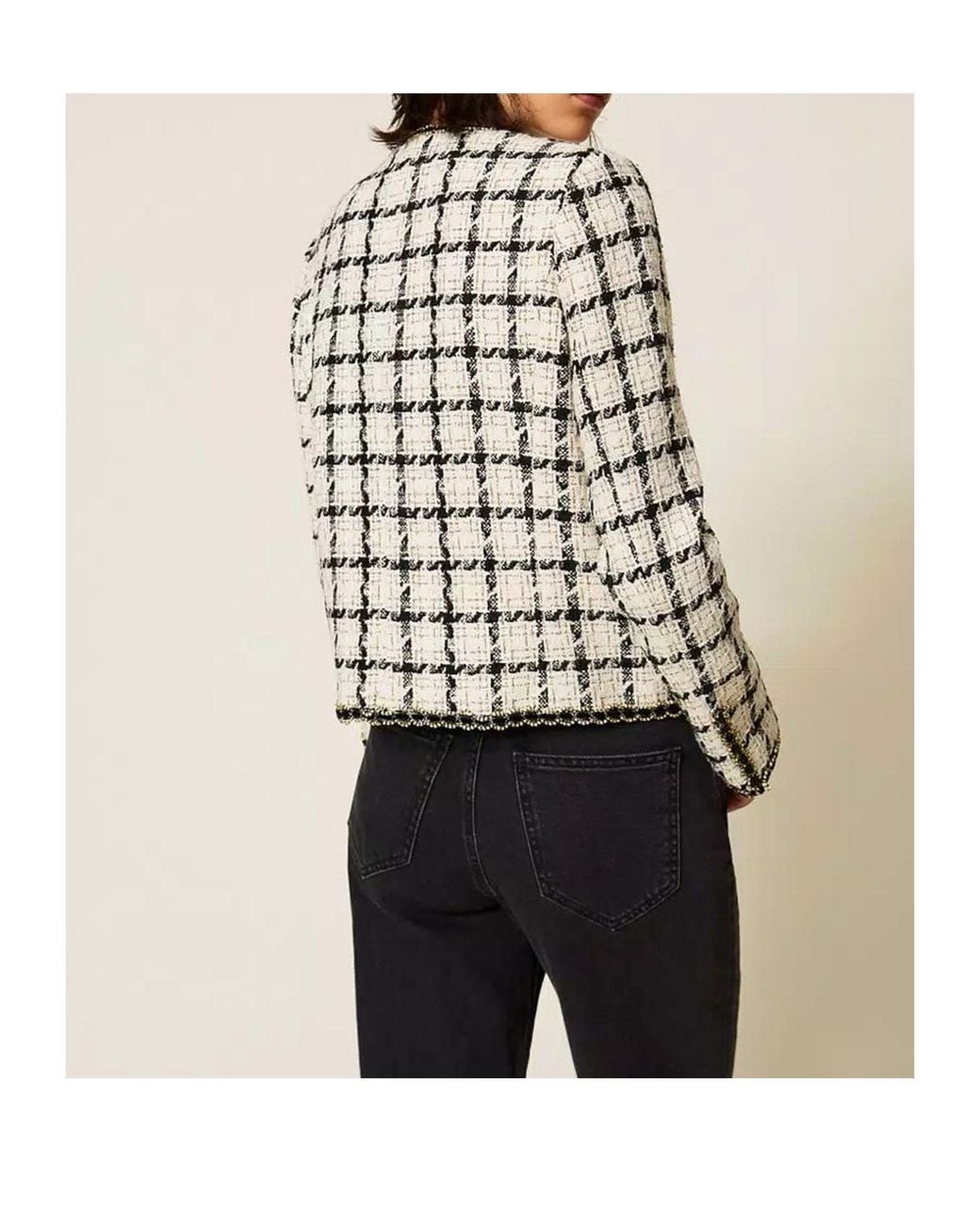 Twinset Multicolor Button-Up Bouclé Jacket