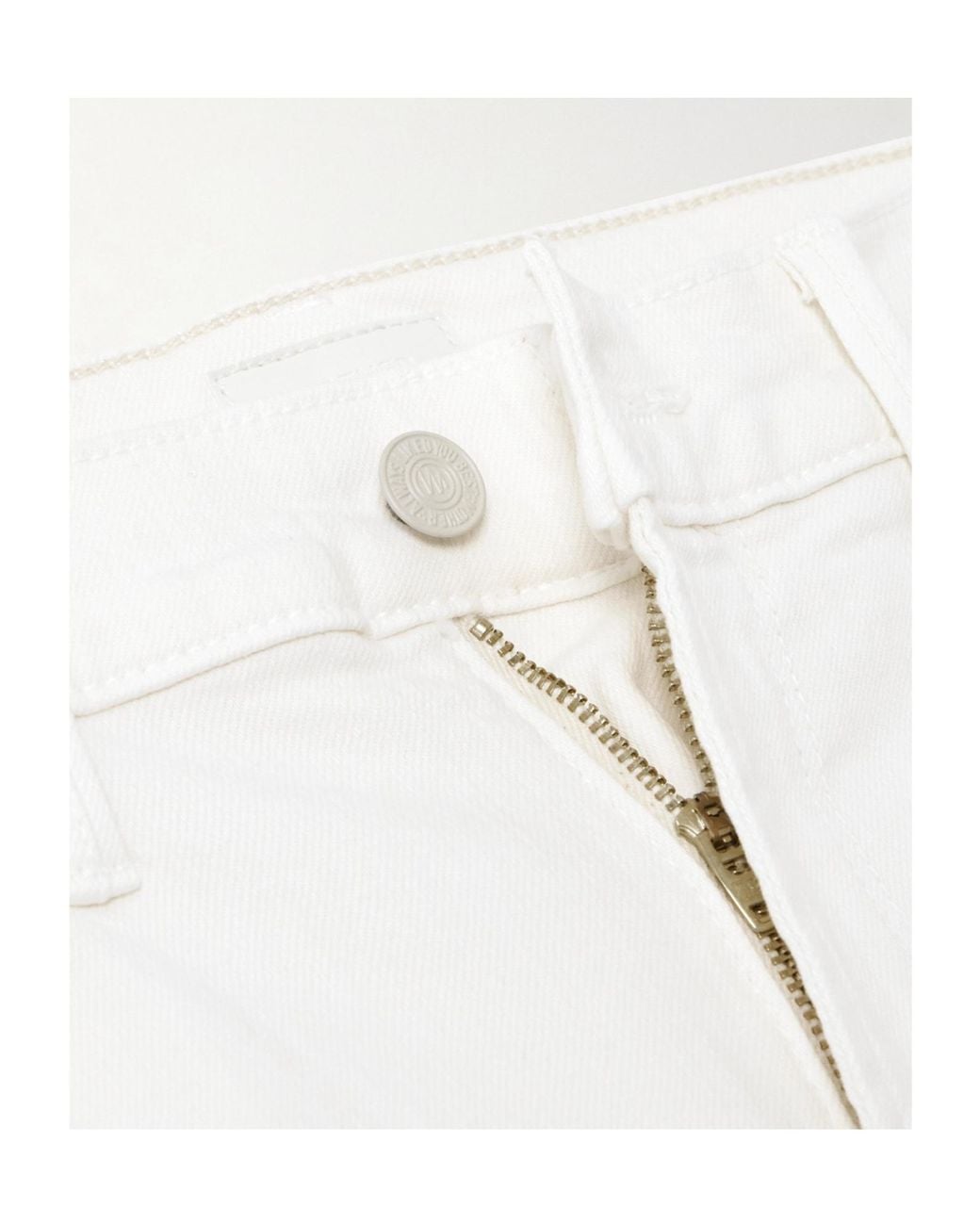 Mother White Mid-Rise Wide-Leg Jeans