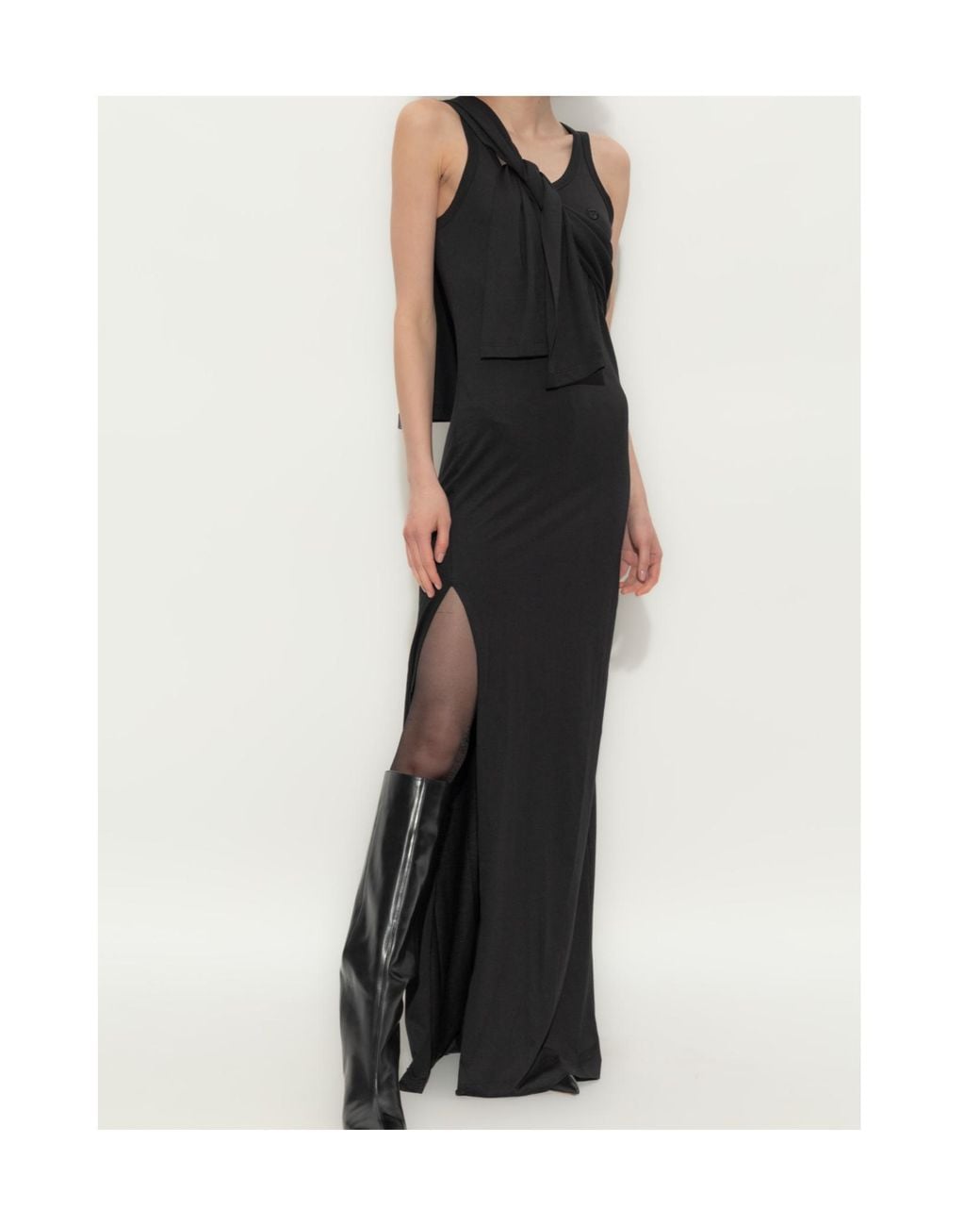 Coperni Knotted Jersey Maxi Dress in Black