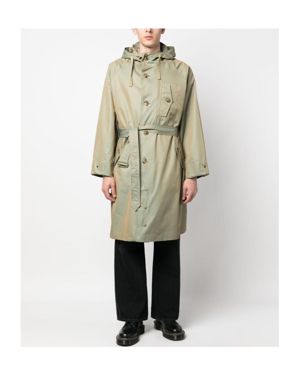 Baracuta Green Metallic-Finish Trench Coat for men