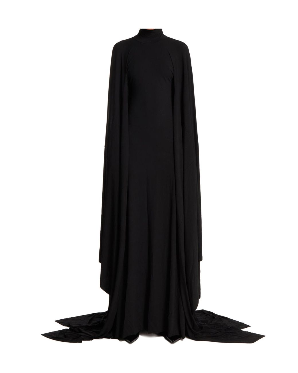 Balenciaga Black High Neck Semi Fitted Dress