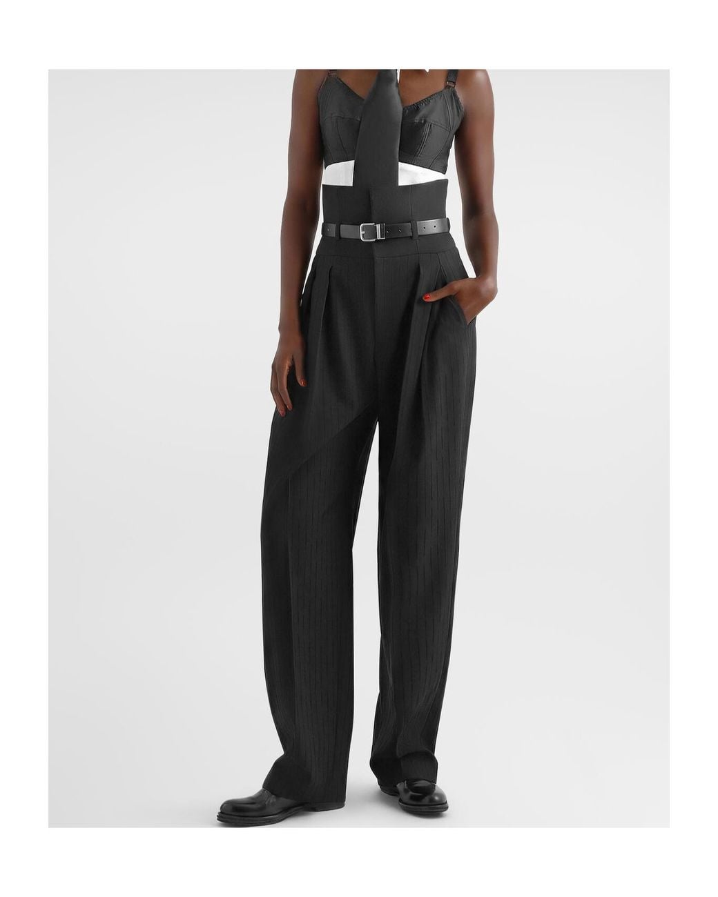 Dolce & Gabbana Black High-Waist Wide-Leg Pants