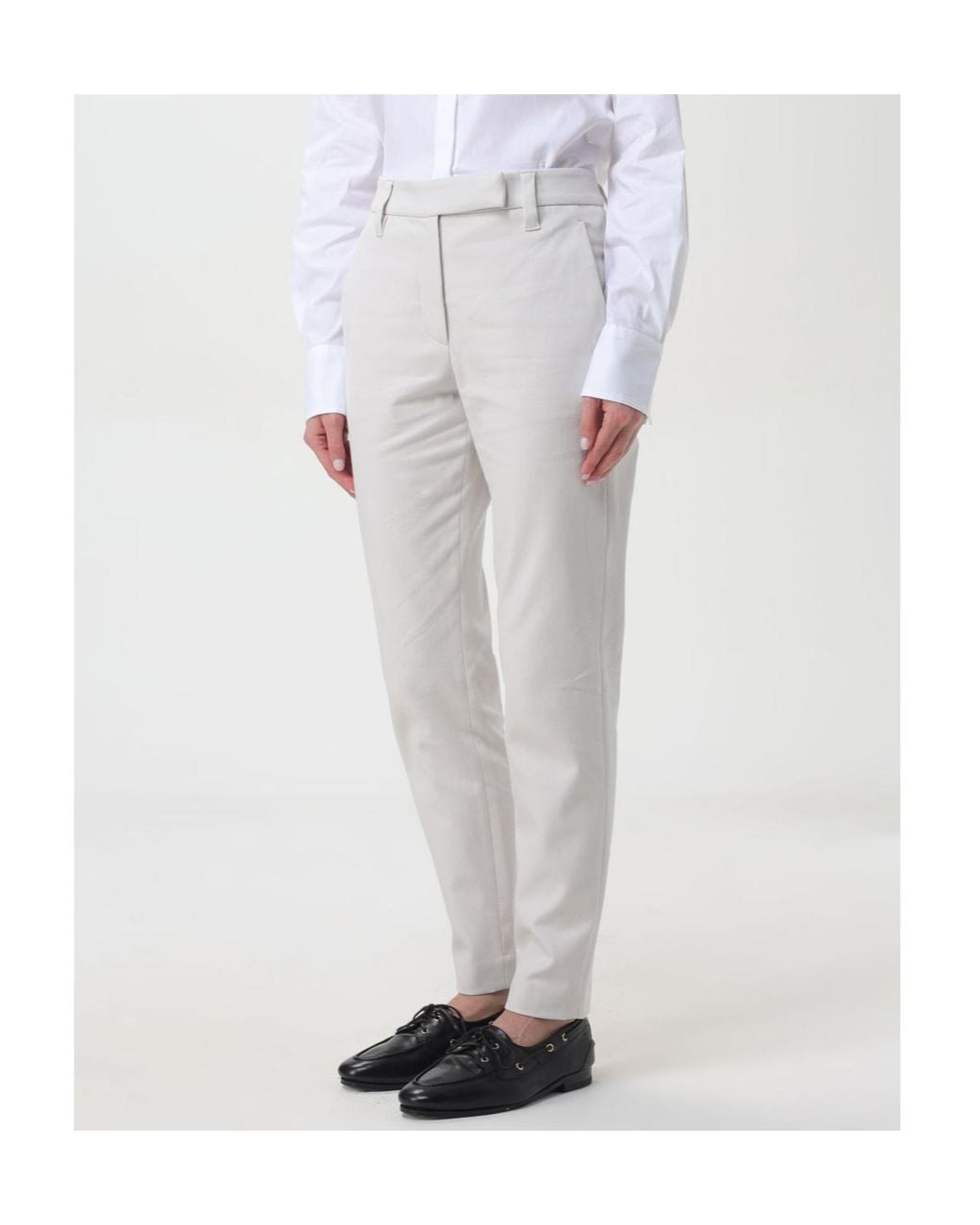 Brunello Cucinelli Gray Cigarette Trousers