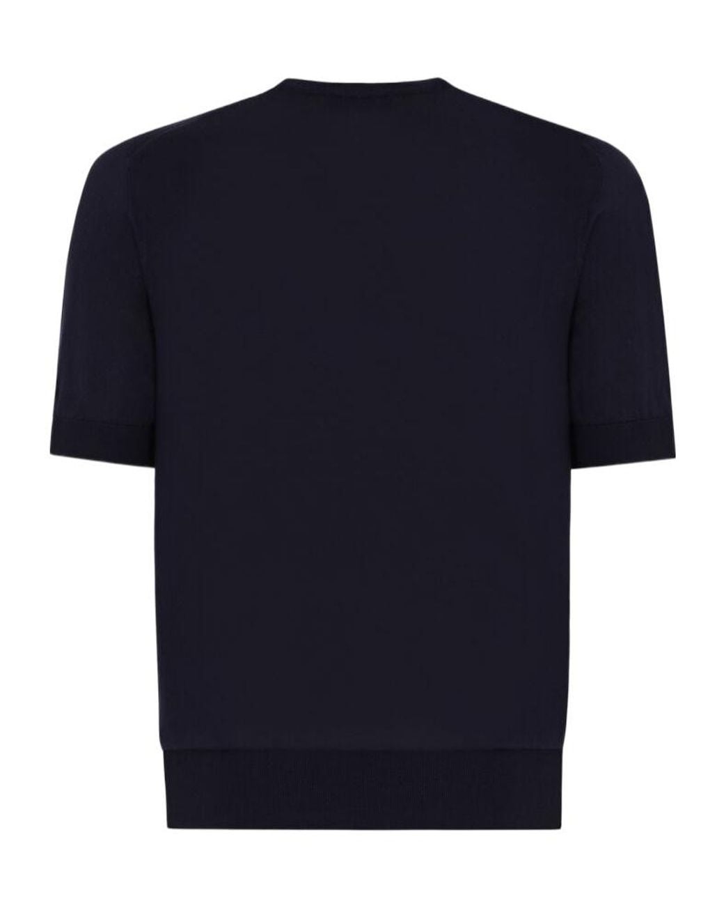 Dolce & Gabbana Blue Logo Embroidered Short-Sleeved Knitted Jumper for men