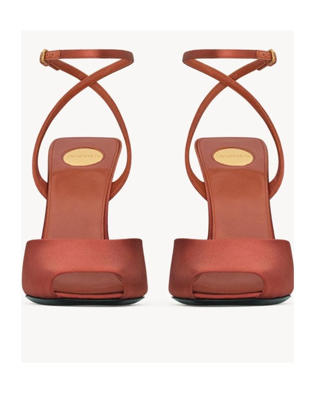 Saint Laurent Metallic La Scandale Wedge Sandals