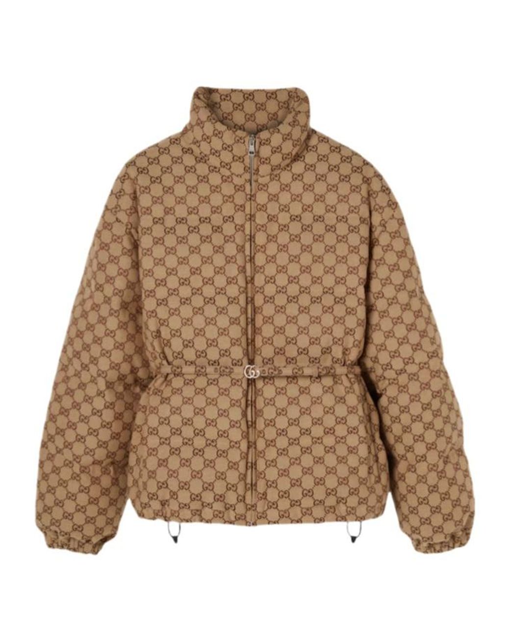 Gucci Brown Gg Zip-Up Bomber Jacket