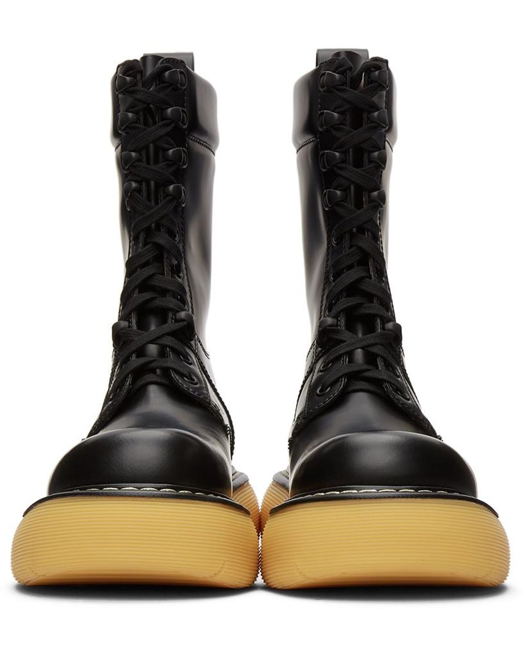Bottega Veneta Black Chunky-Sole Ankle-Length Boots