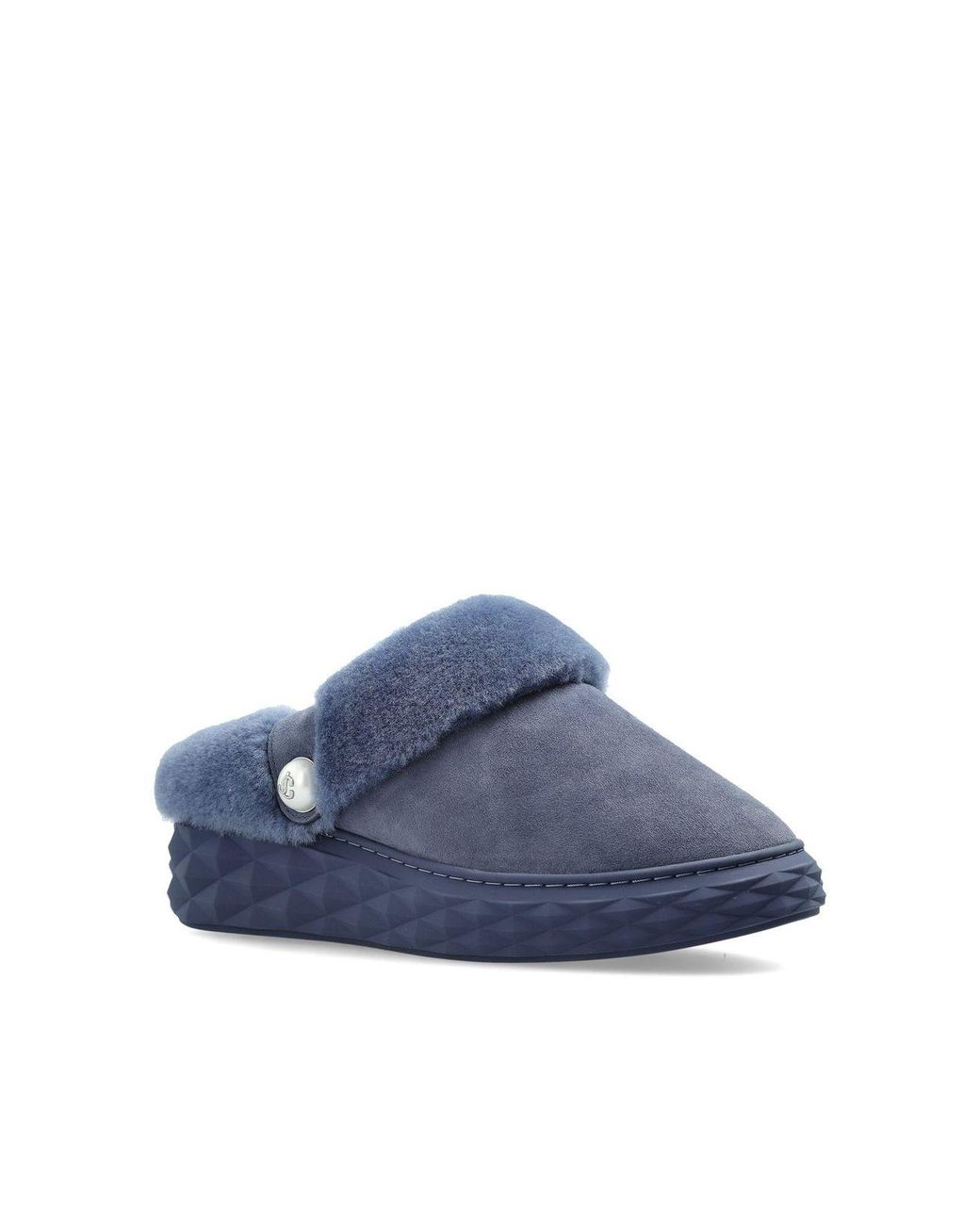 Jimmy Choo Blue Diamond Maxi Shearling Mules