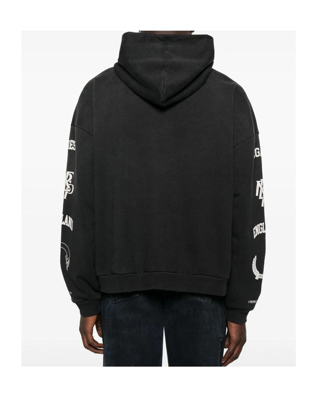 Represent Black Graphic Printed Long Sleeved Hoodie for men