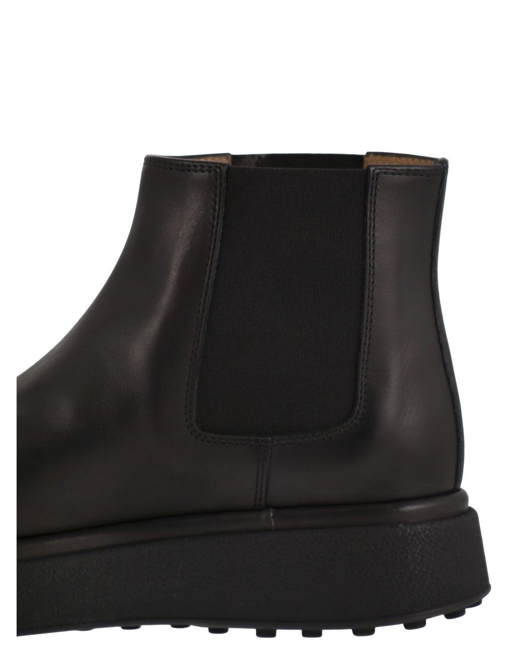 Tod's Black Round Toe Chelsea Boots