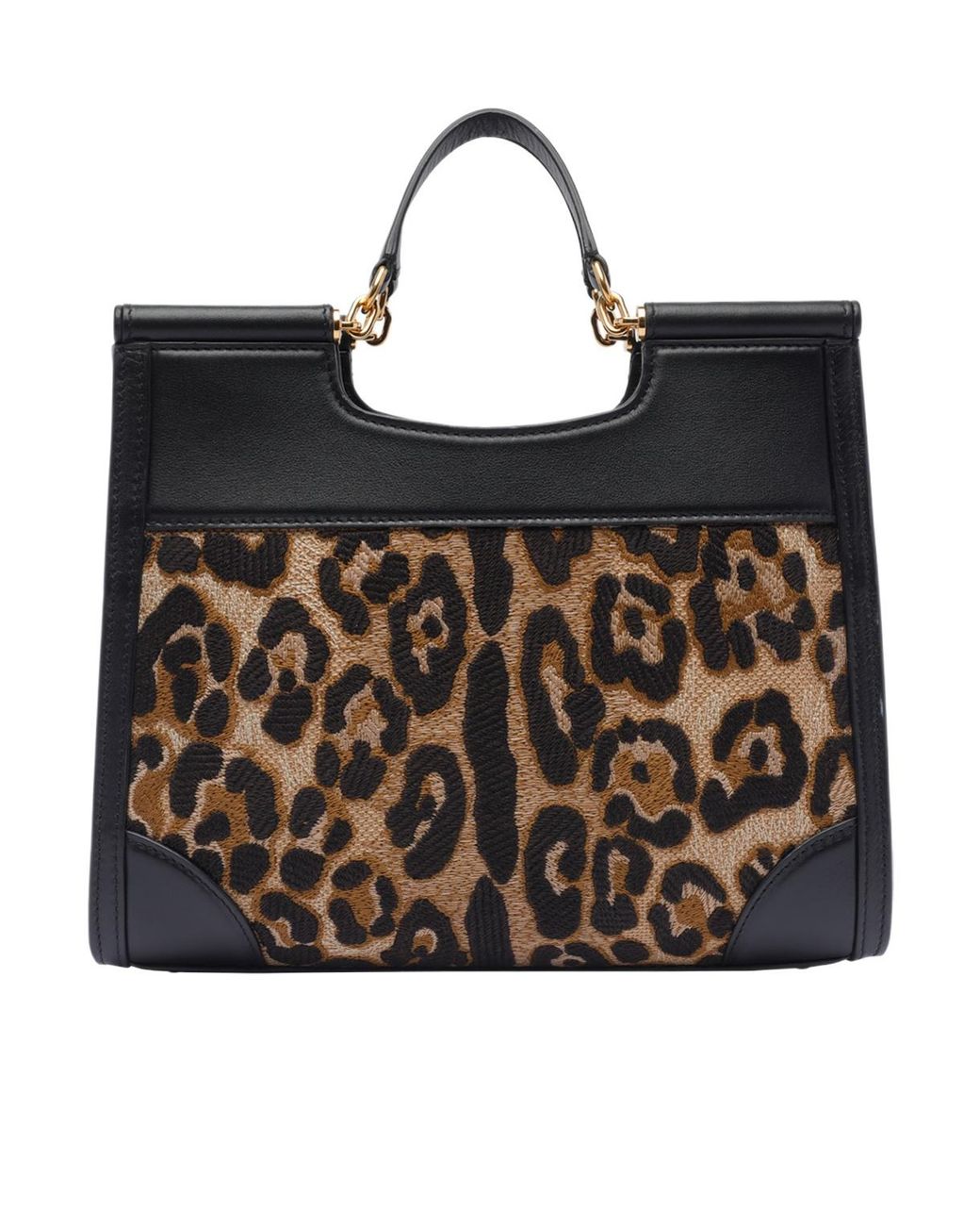 Dolce & Gabbana Black Leopard Printed Tote Bag