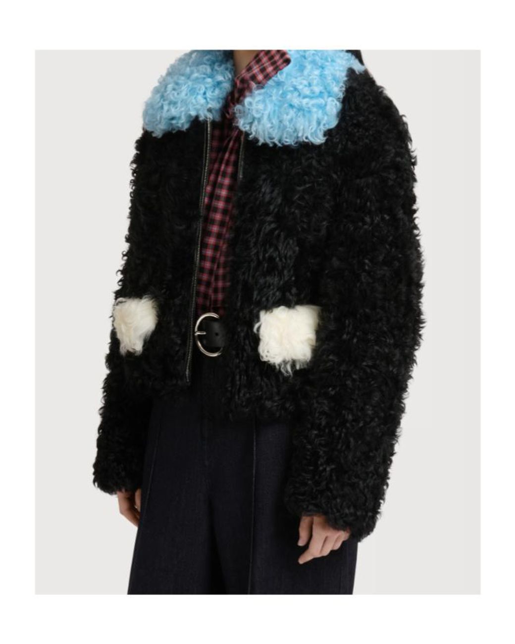 Marni Black Shearling Colour-Block Jacket