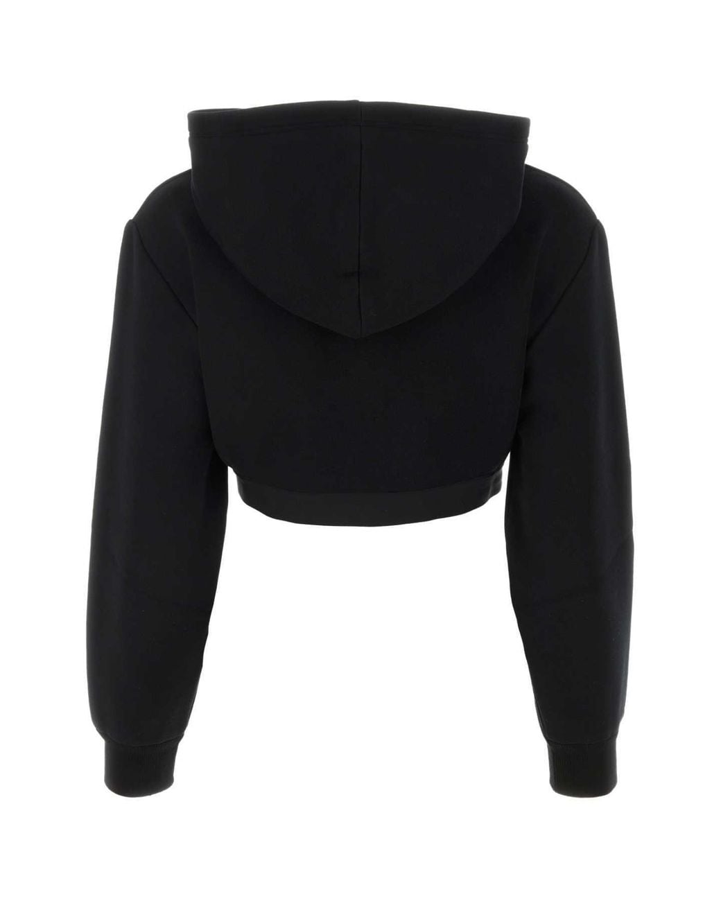 Prada Black Drawstring Cropped Hoodie