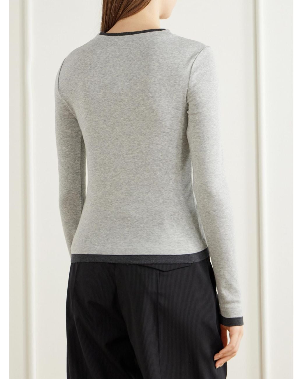 St. Agni Gray Casual Long-Sleeve T-Shirt