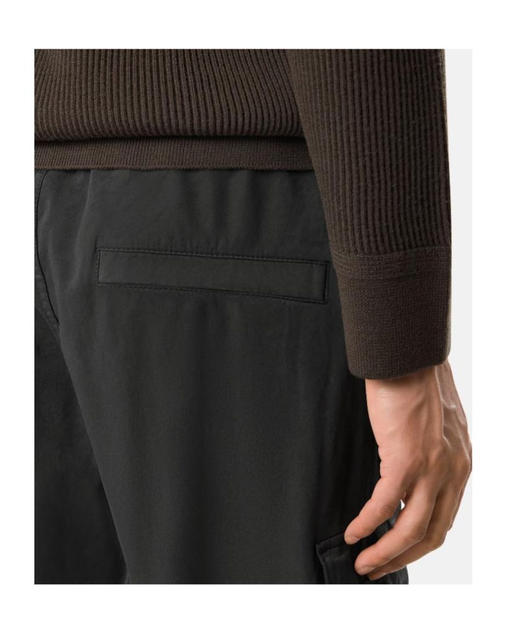 Stone Island Black Regular-Tapered-Fit Jogger Trousers With Elastic Waist for men