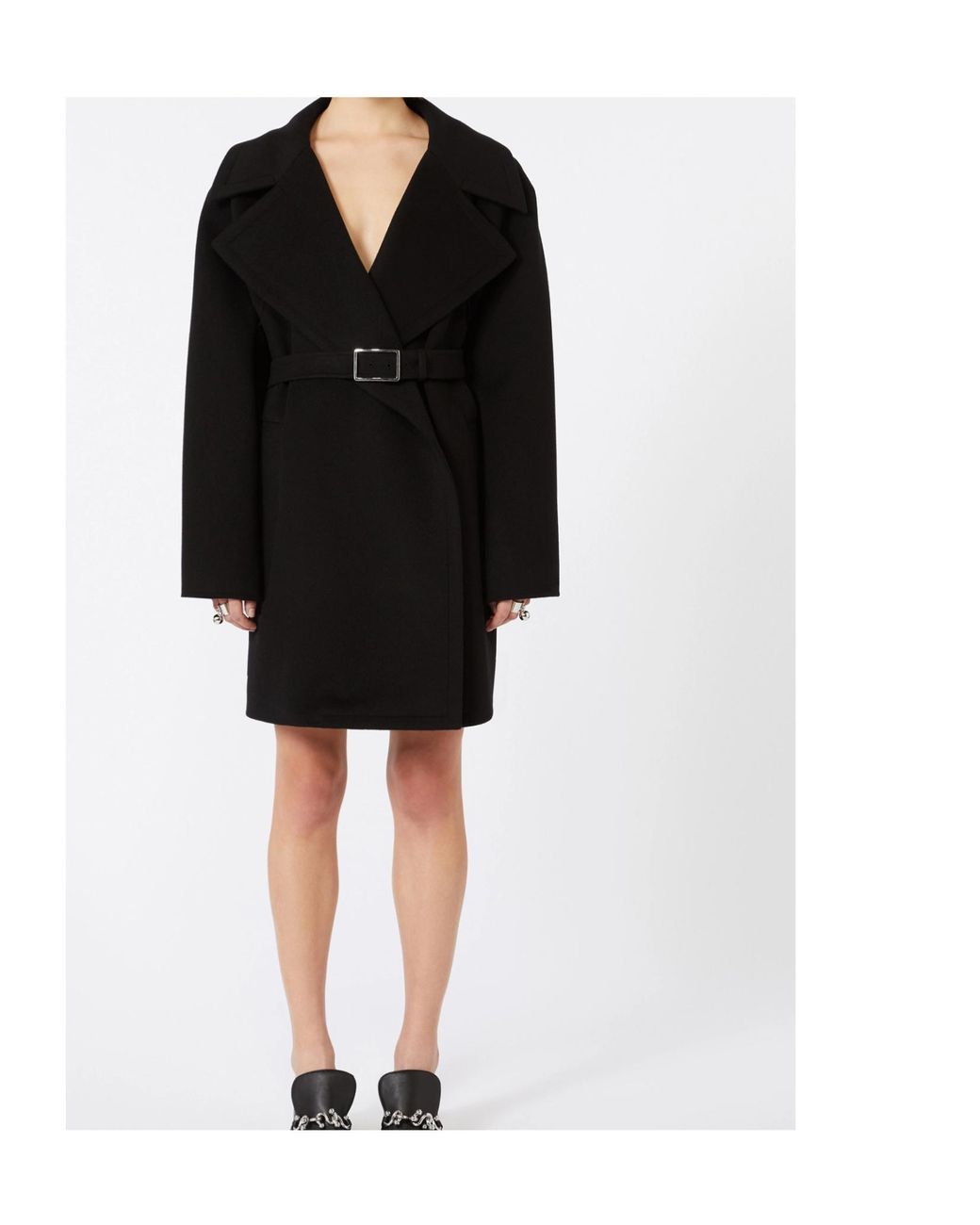Sportmax Black Pagine Belted Coat