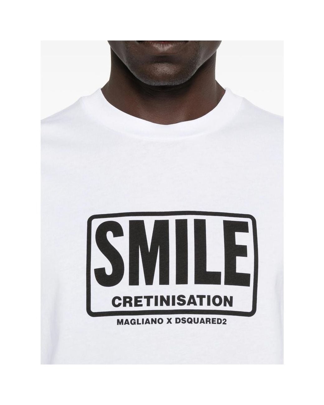 DSquared² White Printed Loose Fit T-Shirt for men