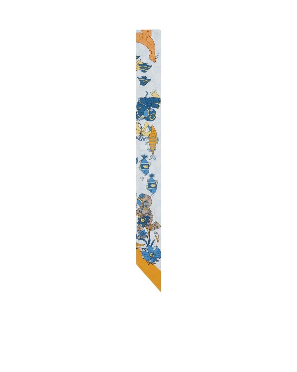 Gucci White Printed Silk Ribbon
