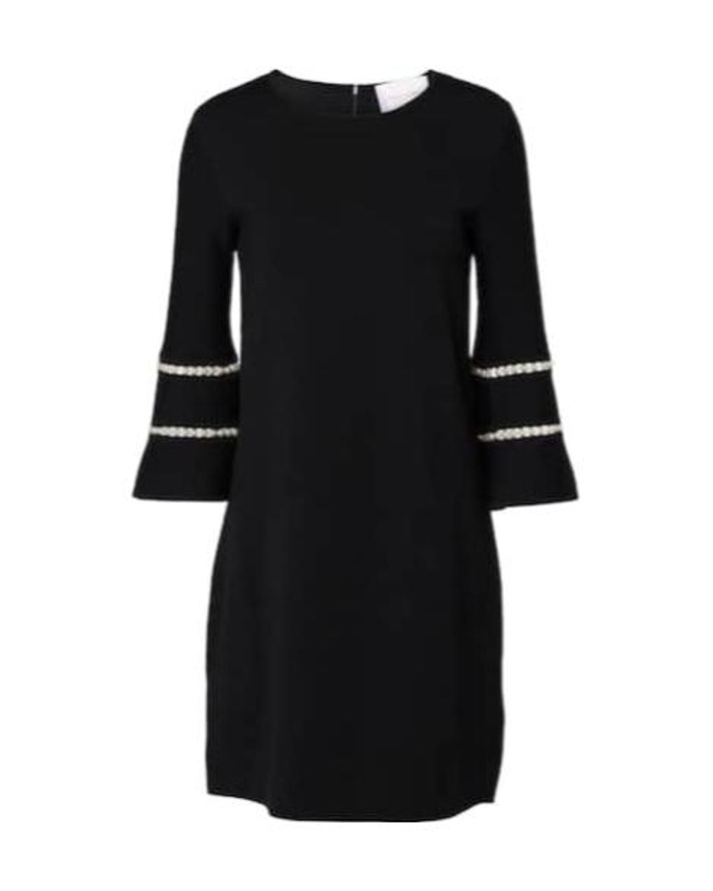 Carolina Herrera Black Embellished Wool-Blend Minidress