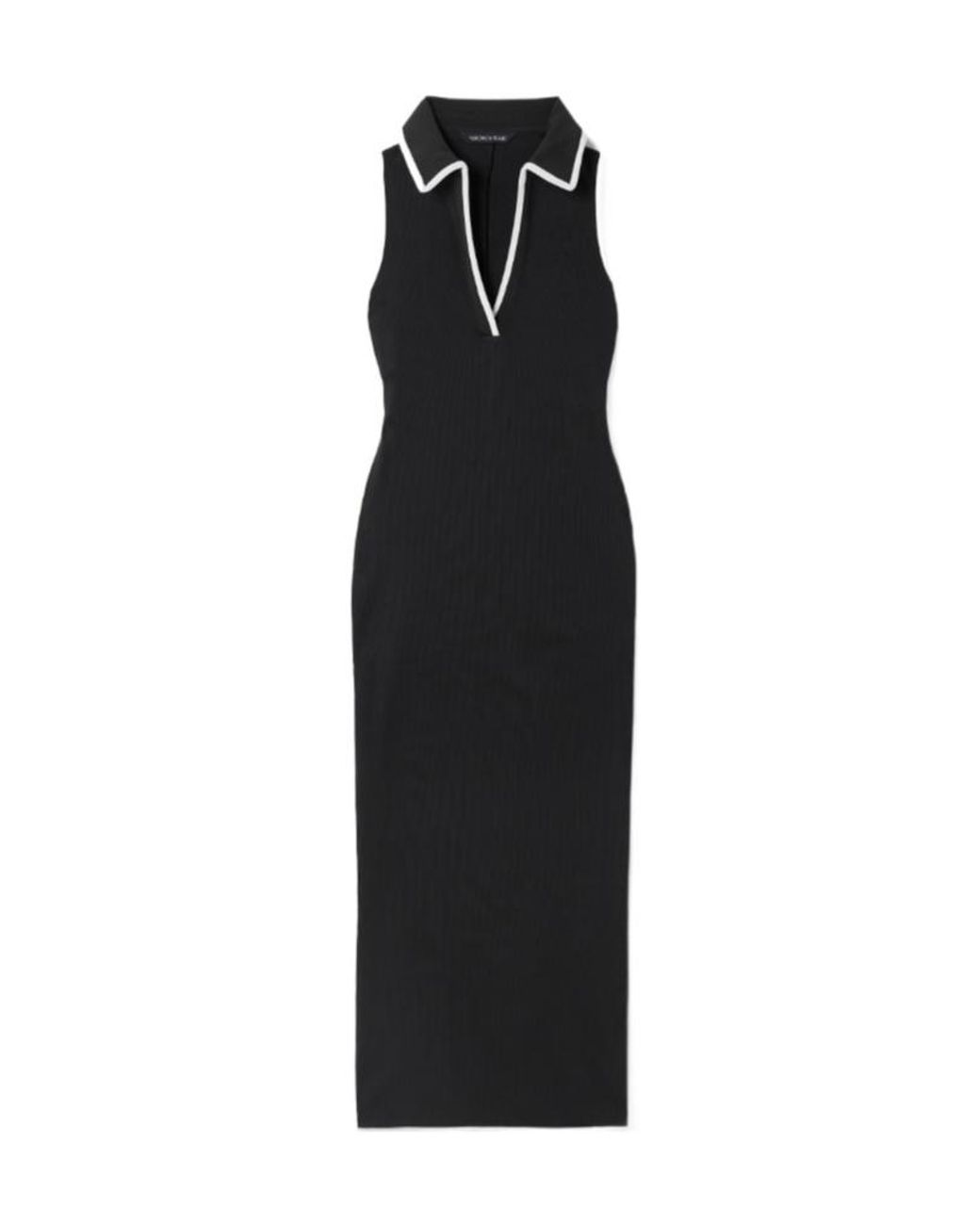 Veronica Beard Black Darien Ribbed Dress