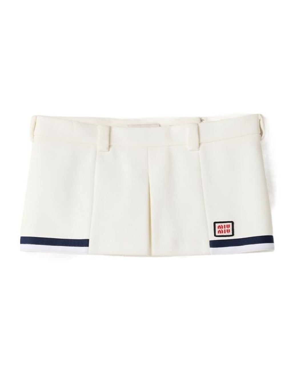 Miu Miu White Bonded Cotton Piqué Miniskirt