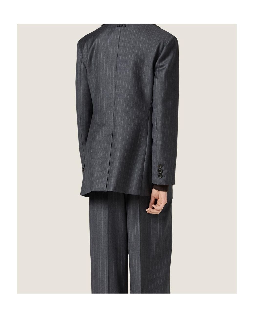 Miu Miu Black Wool Pinstripe Blazer