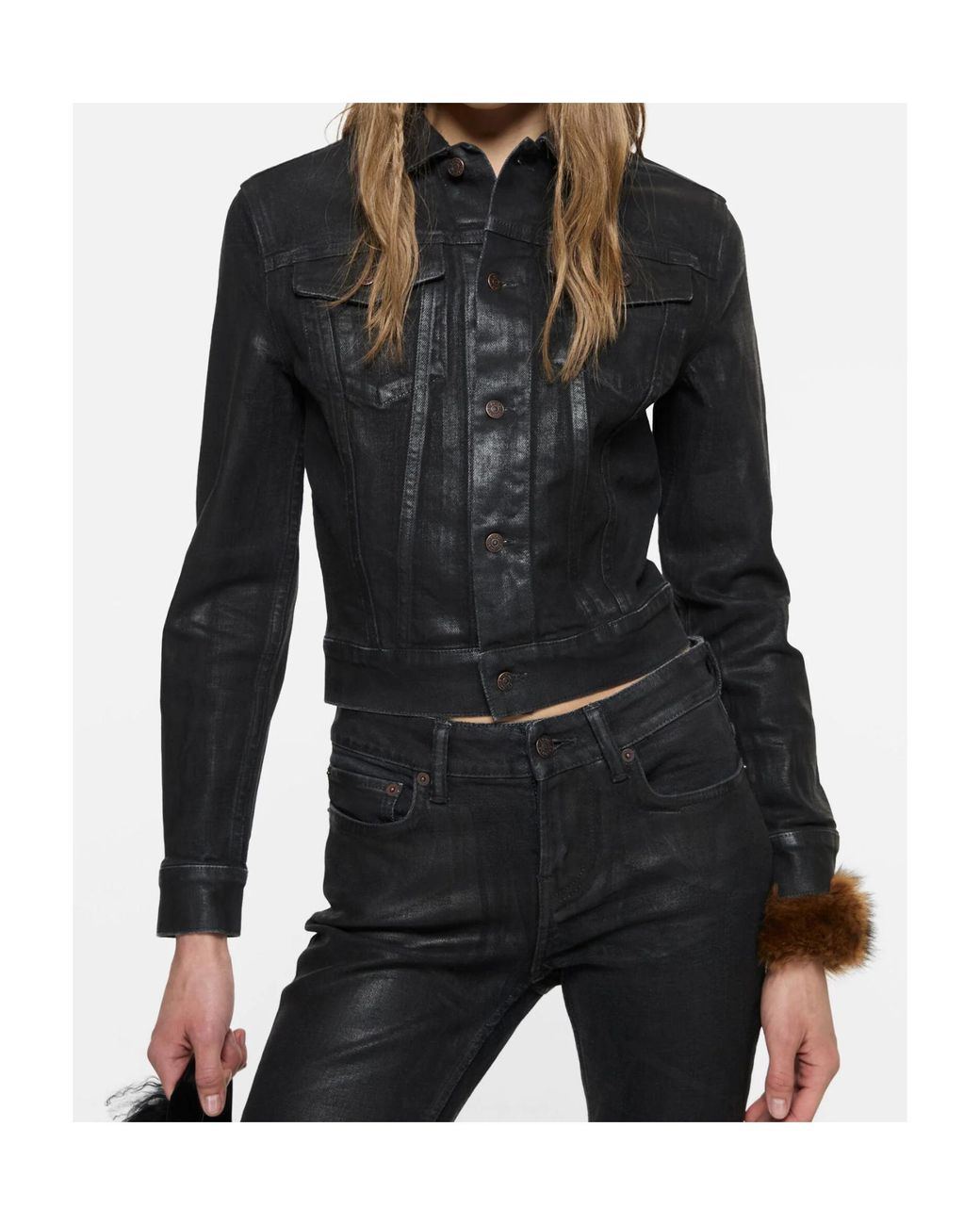 Acne Black Slim-Fit Denim Jacket