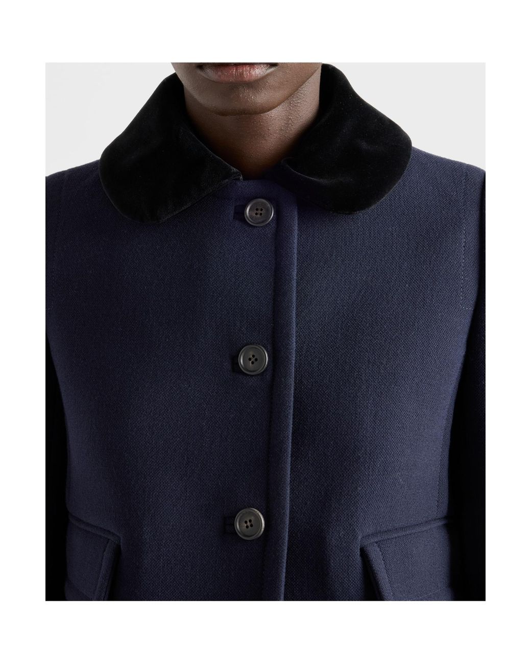 Prada Blue Single-Breasted Natté Fabric Jacket