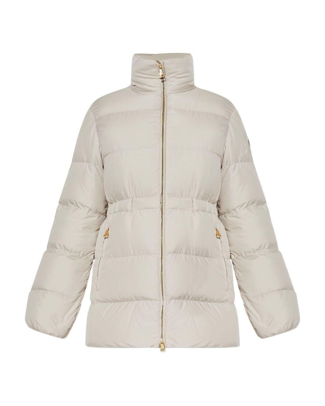 Moncler White Brossette Zip-Up Puffer Jacket