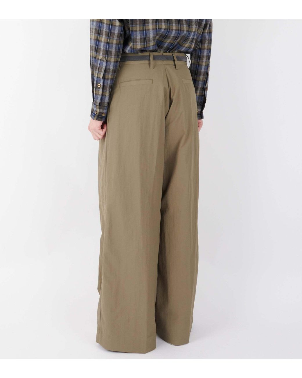 ERL Green Pleated Wide Trousers for men