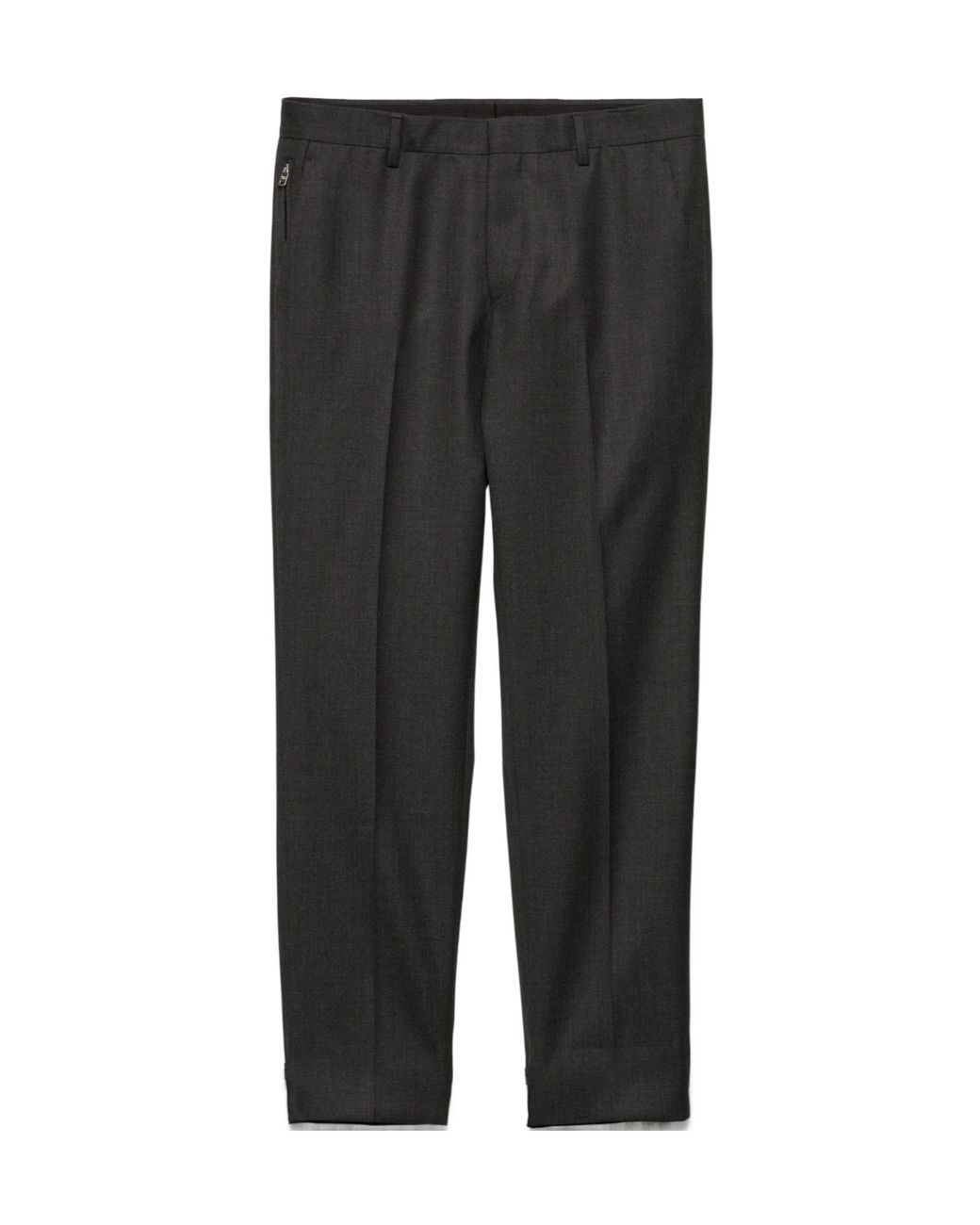 Prada Gray Pleated Tailored Trousers for men