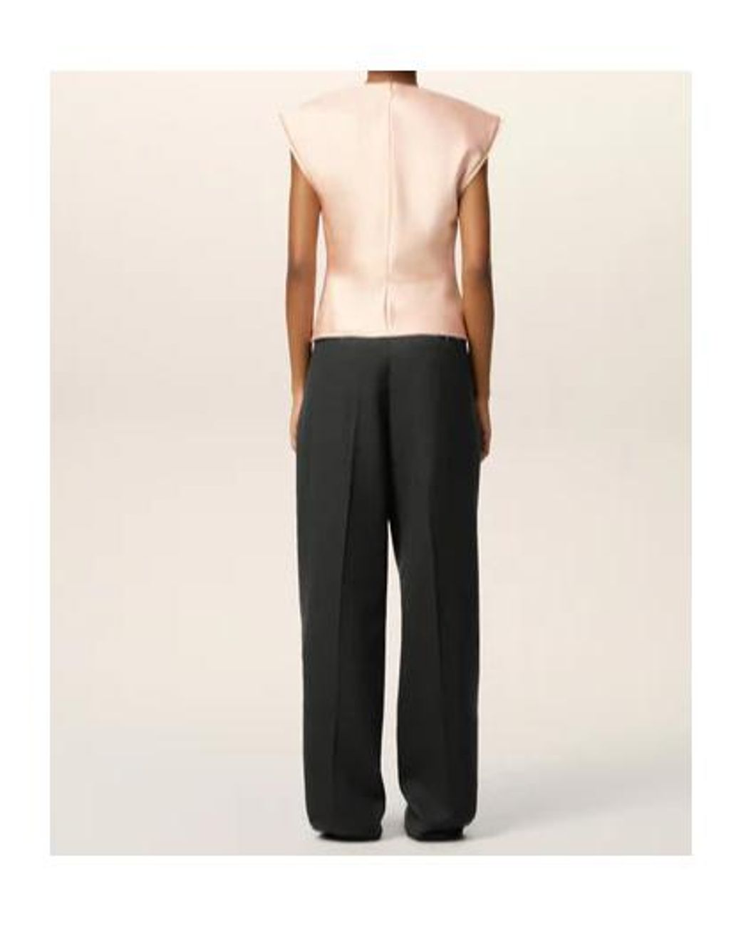 AMI Black Pressed-Crease Trousers