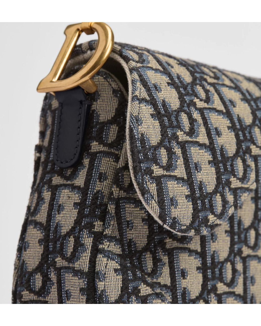 Dior White Small Saddle Bag With Strap