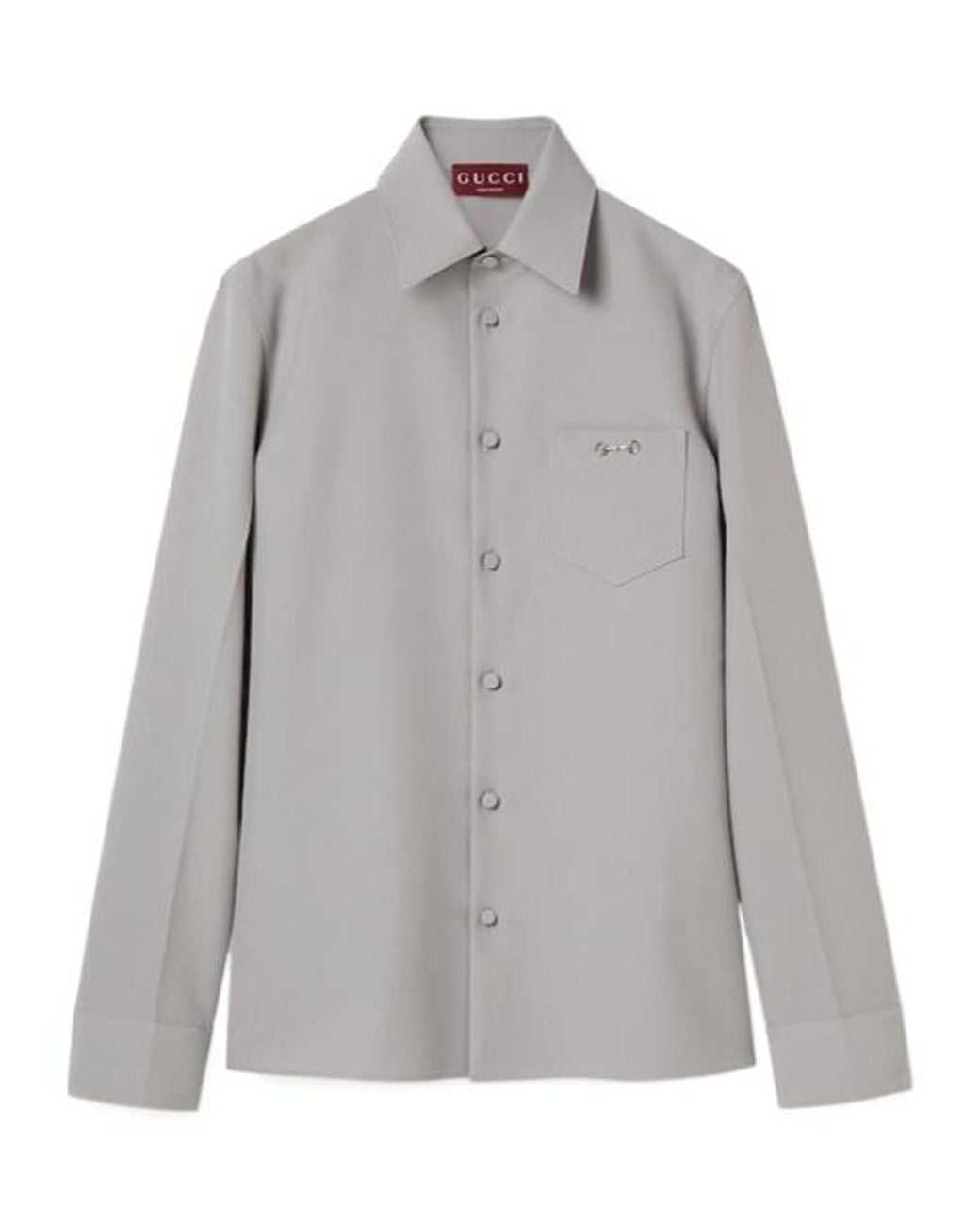 Gucci Gray Horsebit Technical Panama Shirt for men