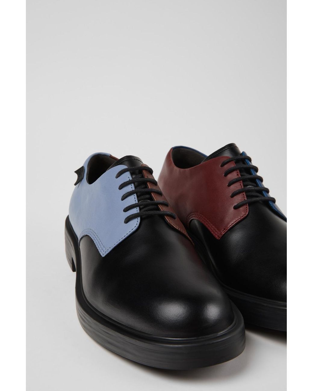 Camper Black Twins Leather Derby Shoes for men
