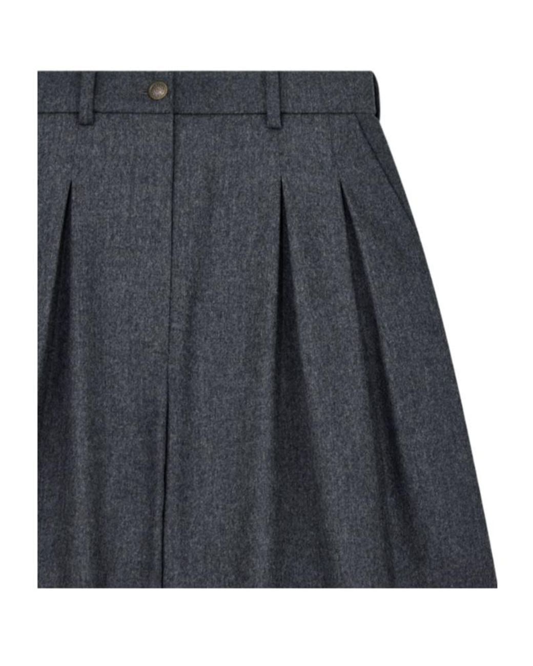 Emporio Armani Gray Wool Flannel Pleated Bermuda Shorts Signature Capsule