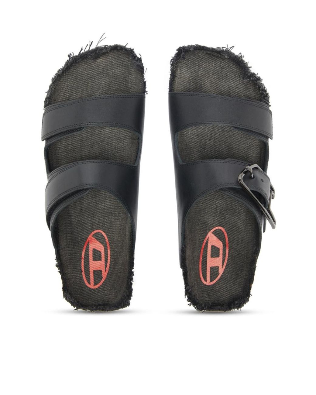 DIESEL Black D-Woodstock Slides for men