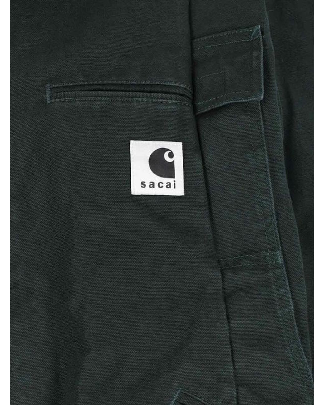 Sacai Black X Carhartt Logo Patch Zip-Up Jacket for men